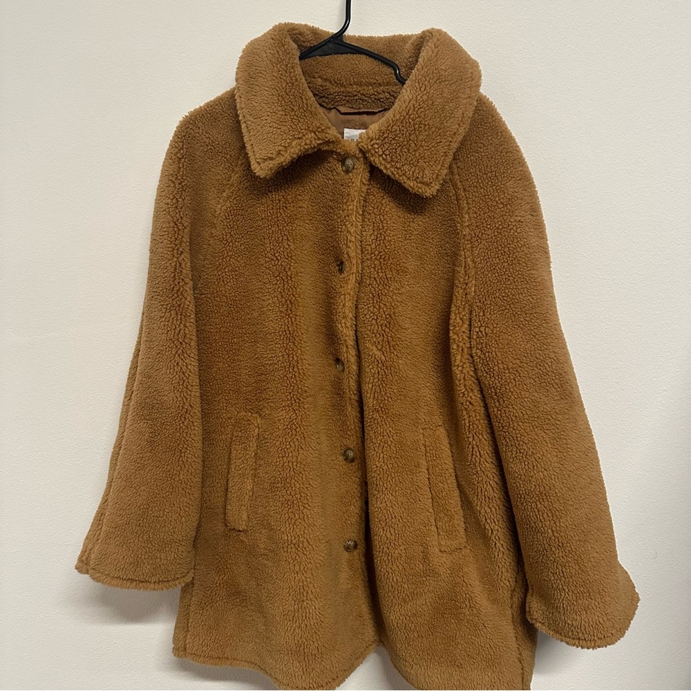 GAP Teddy Sherpa Coat – Brown – Size L - Picture 8 of 10